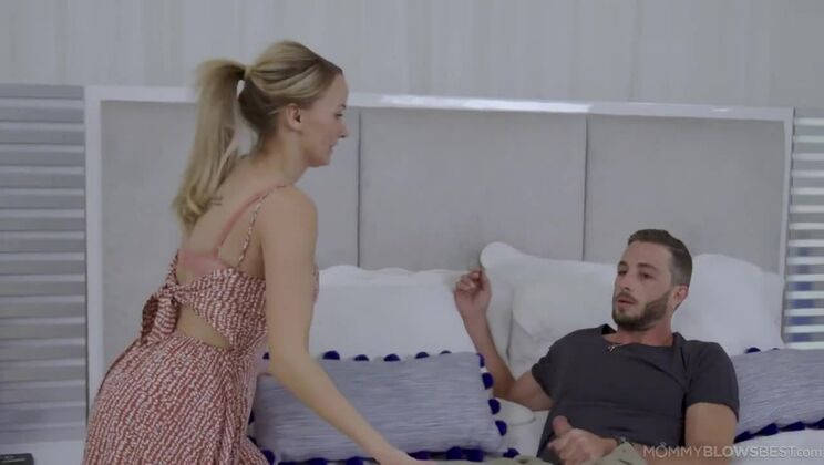 [MommyBlowsBest] - Step-Mom Pristine Edge Caught in Bed - Hot Handjob & Deepthroat - Pristine Edge