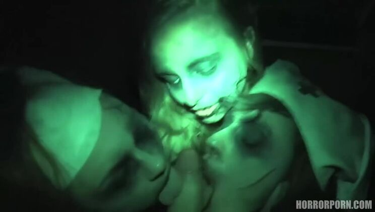 [HorrorPorn] - POV: Guy pounds two beauties in creepy fuck - Monika