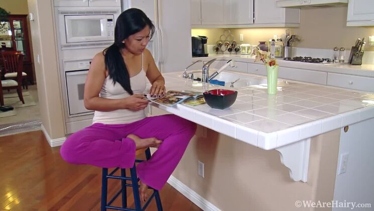 Solo Hairy Brunette Max Makita Skips Breakfast