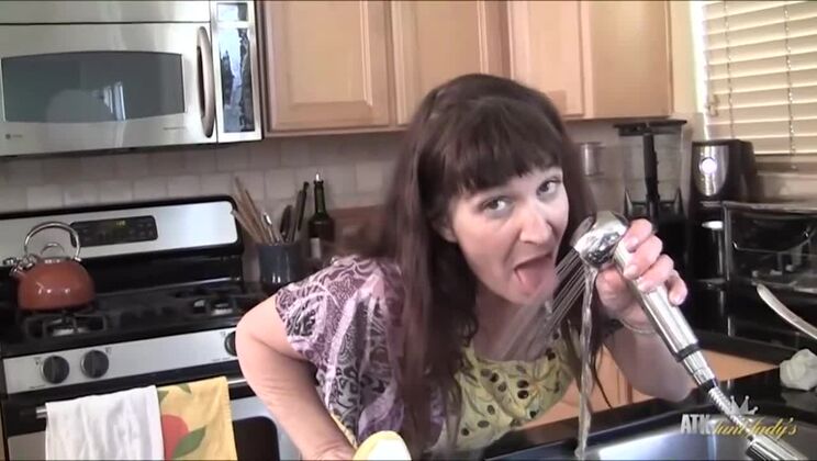 Solo Action: Anna Fingering in the Kitchen