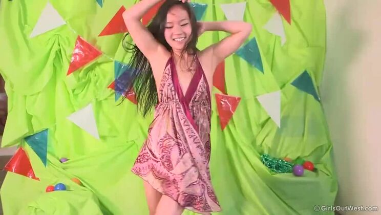 June - Groovy Small Tits Brunette