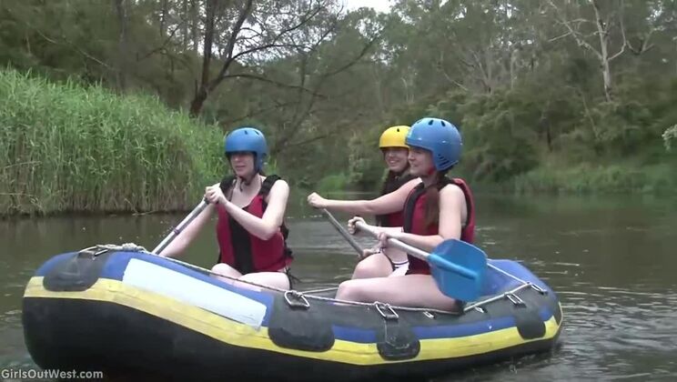 [GirlsOutWest] - Brunette Babes in Threesome – Annabelle Lee & Taliah Rafting - Taliah - Annabelle Lee Taliah Viola - Anna Pierceson