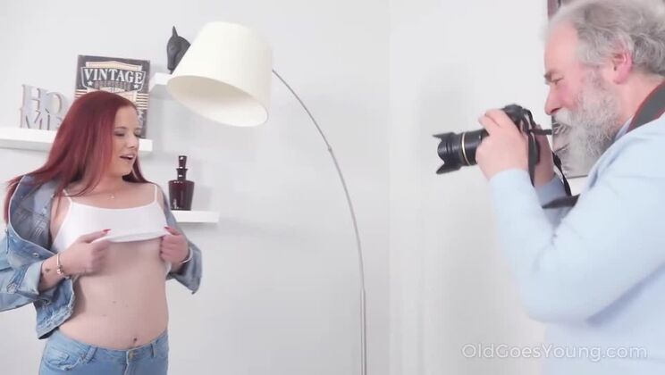 Young Brunette Gets Sucked by Older Tiffani Love