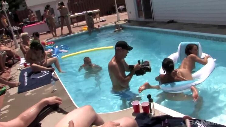 [BANG.com] - Pool Side Orgy with Tattooed and Brunette Co-eds - Taylor Madison