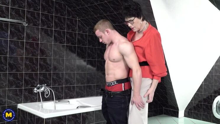 Cougar Finds Toy Boy Showering And Playing With Himself