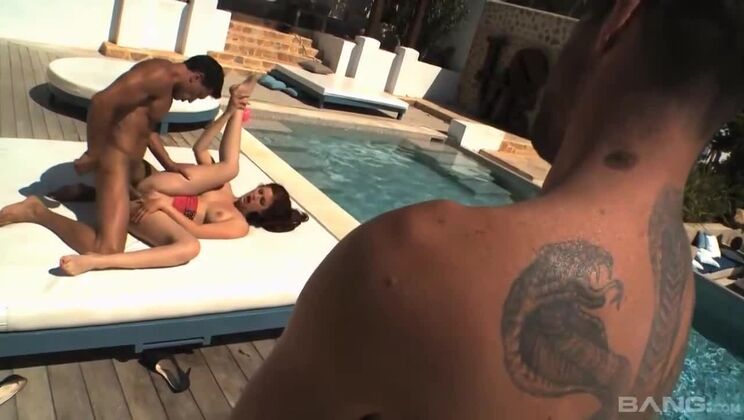 Outdoor Cumshot with Redhead Mira Sunset and Big Cock