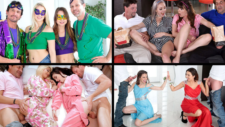 [TeamSkeetSelects] - Daughter Swap Fuckfest - Big Asses & Deep Throats - Joseline Kelly - Alison Rey - Dolly Leigh