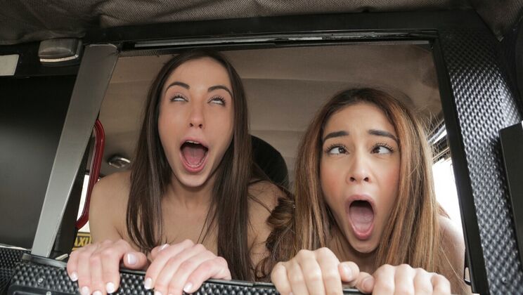 [FakeTaxi] - Lesbians Fuck Cabby in the Car - Ginebra Bellucci - Anastasia Brokelyn