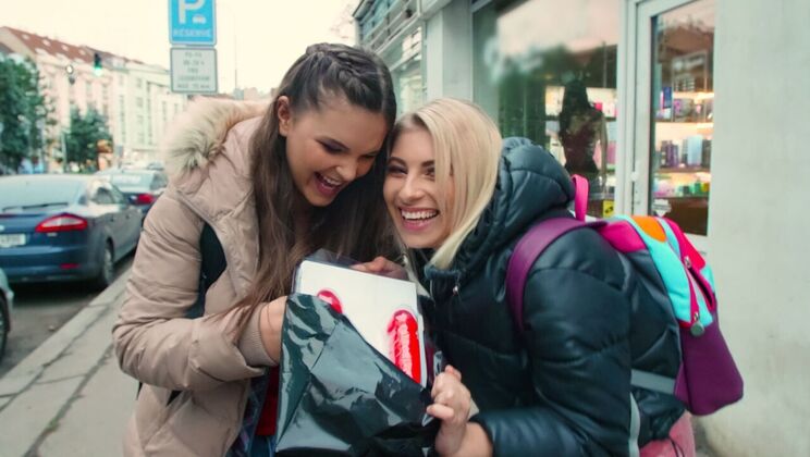 Euro Lesbian Bathroom Romp