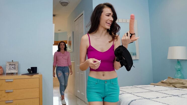 [MomsLickTeens] - Doggystyle Dildo Action - Brunette Lesbians Fuck on a Rainy Day - Sawyer Cassidy - Mandy Waters