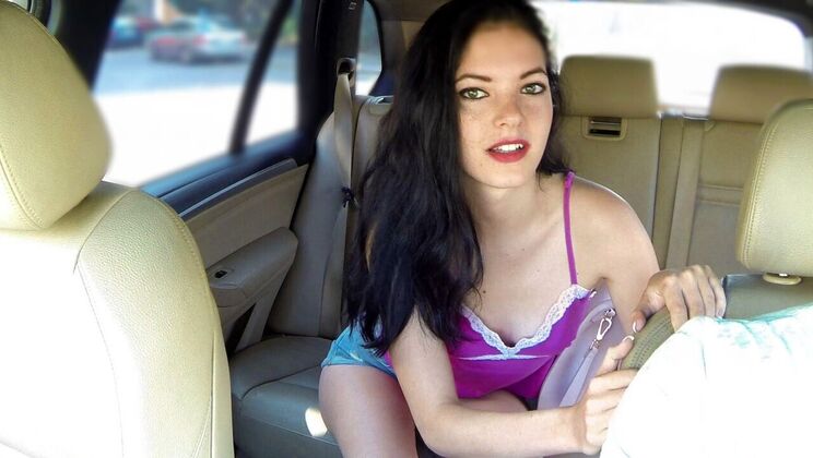 POV Blowjob in a Car with Brunette