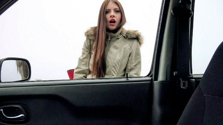 [StrandedTeens] - Doggystyle in Car with a Big Cock - Rebecca Volpetti - Frank Gun