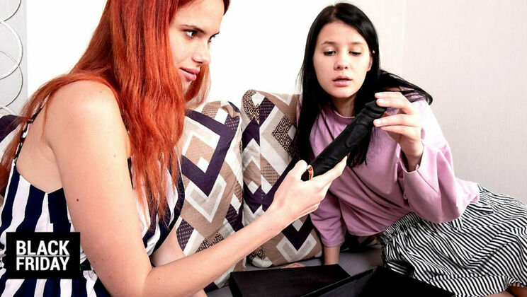 [ClubSweethearts] - Teen Brunette and Redhead Lesbians Play with Blindfolds - Angel Rai - Viola Weber