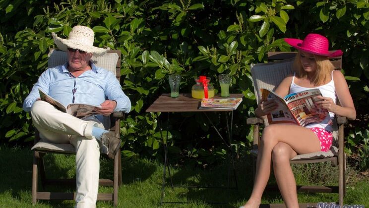 [Oldje] - Blonde and Pierced Lara Sweet in Outdoor Sex - Hugo - Lara Sweet