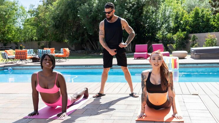 [TransAngels] - Yoga Pants Fucking with Shemale and Guy - Alpha Wolfe - Billie Beaumont - Ana Andrews