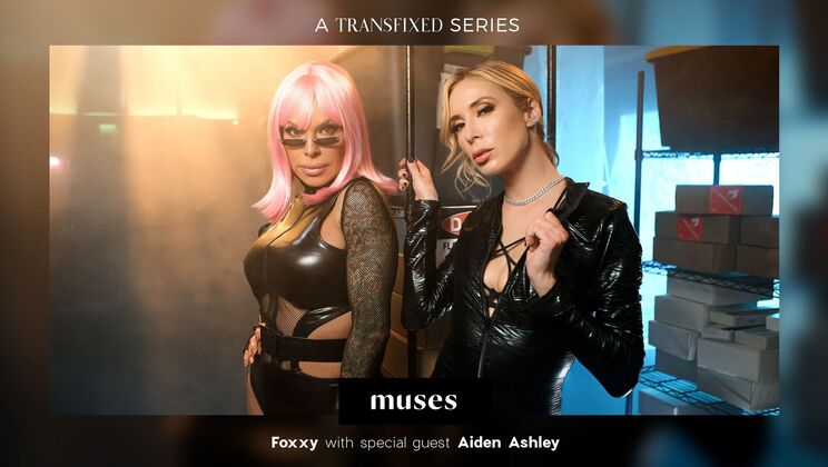 [AdultTime] - TS Foxxy's Small Tits Friend Gets a Blowjob - Aiden Ashley - TS Foxxy