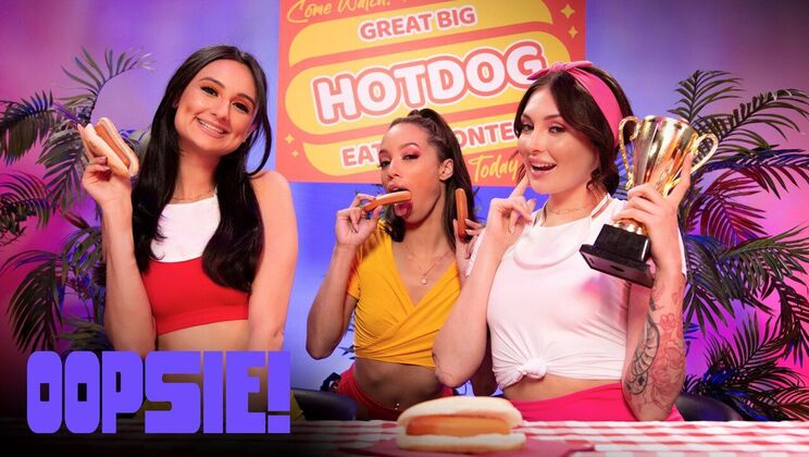 [Oopsie!] - Beautiful Asses Eat Dong: A Latina, Ebony, and Brunette Threesome - Eliza Ibarra - Alexis Tae - Charlotte Sins