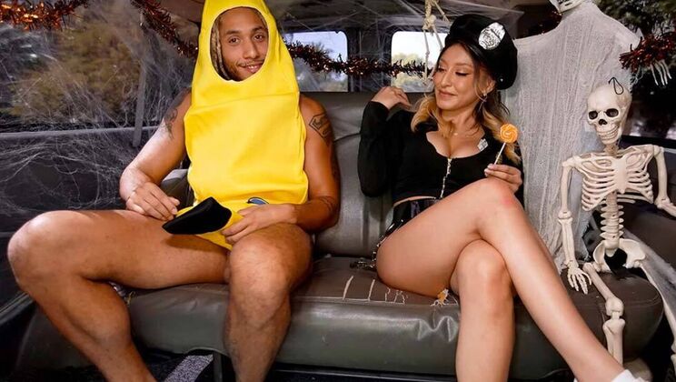 Interracial Halloween Ride with Derek Savage