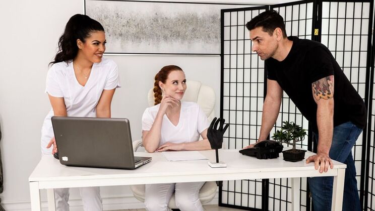 [FantasyMassage] - Lesbian Encounter with Cum in Mouth and Pussy to Mouth - Ryan Driller - Maya Farrell - Madison Morgan