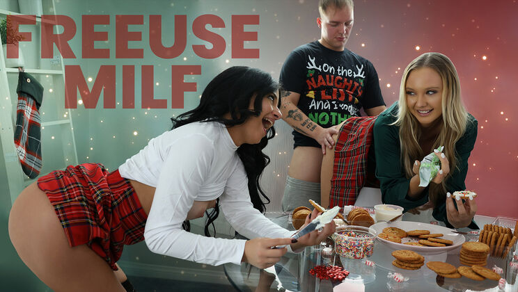 [FreeUseMilf] - Blonde and Latina Threesome Xmas