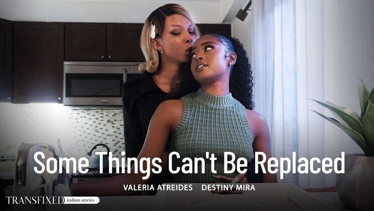[Transfixed] - Natural Tits Blonde Sucks Ebony Shemale’s Cock - Destiny Mira - Valeria Atreides