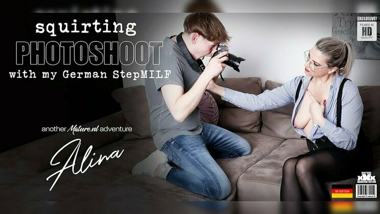 [Mature.nl] - Big Titted German Mom Alina Rides Stepson's Cock