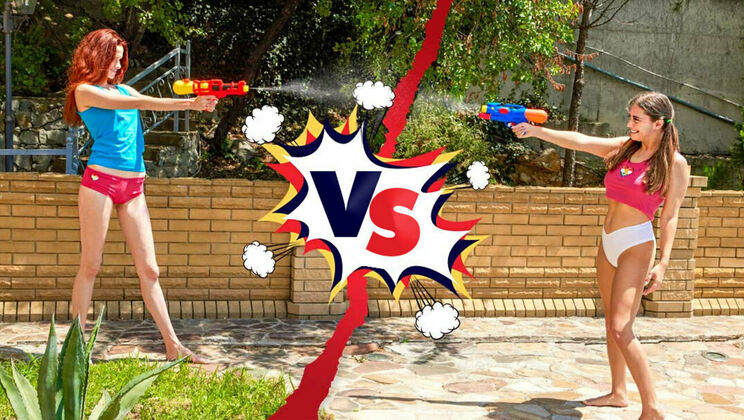 [ClubSweethearts] - Lesbian Teens Angel & Elise Compete with Wet Pussies - Angel Rai - Elise Moon