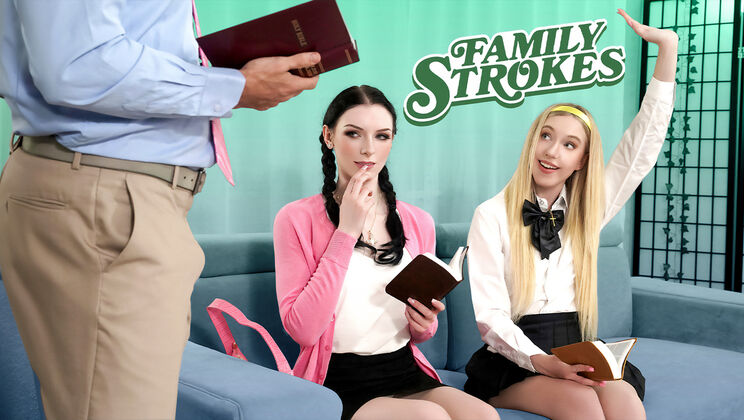 [FamilyStrokes] - Cum Swapping Threesome During Bible Class - Will Pounder - Kallie Taylor - Celestina Blooms