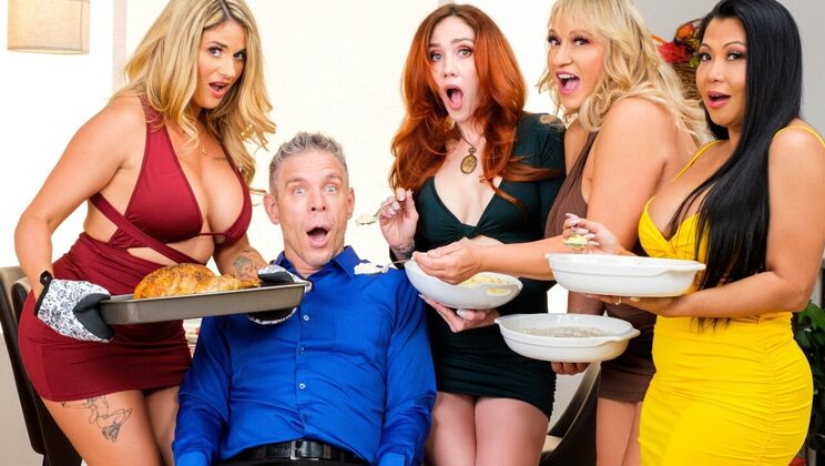 [Brazzers] - Big Tits Blonde Gets Fucked on Thanksgiving - Mick Blue - Abby Rose