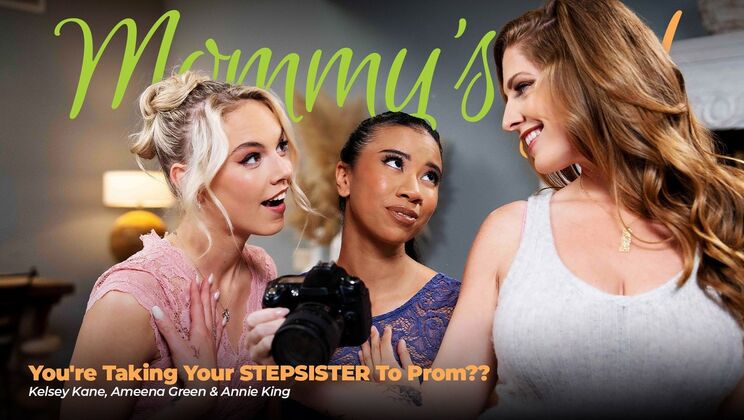 [Girlsway] - Kissing and Rimming: Stepsister's First Lesbian Experience - Ameena Green - Kelsey Kane - Annie King