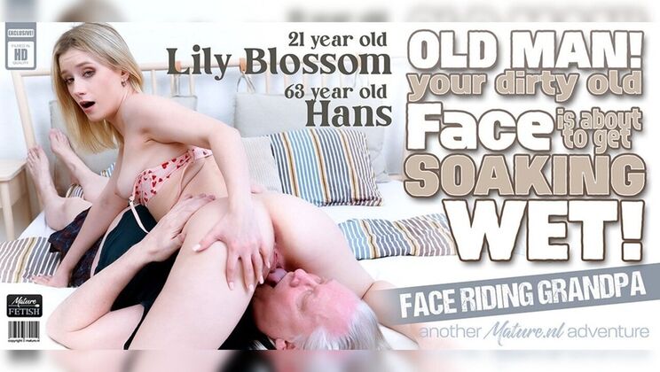 [Mature.nl] - Lily Blossom's shaved pussy makes old man lick and moan - Hans - Lily Blossom
