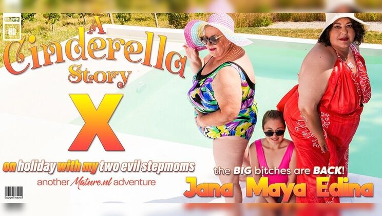 [Mature.nl] - Lesbian vacation fun - Maya gets eaten by hairy pussy stepmoms - Maya - Jana - Edina