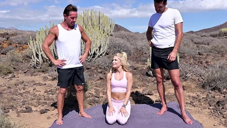 [PornWorld] - Nympho Blonde Double Penetration Gym Fuck - David Perry - Candee Licious - Marco Bull