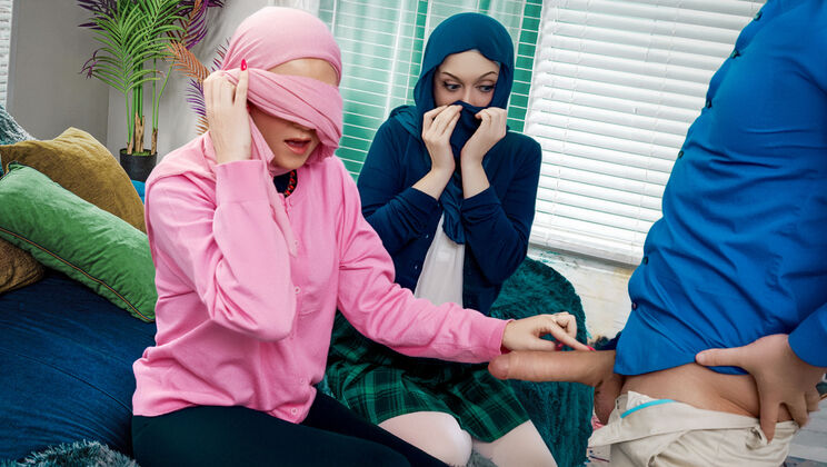 [HijabHookup] - Two Hijabis Better Than One - Petite BFFs Give Double Blowjob - Brad Sterling - Jade Valentine - Ruby Moon